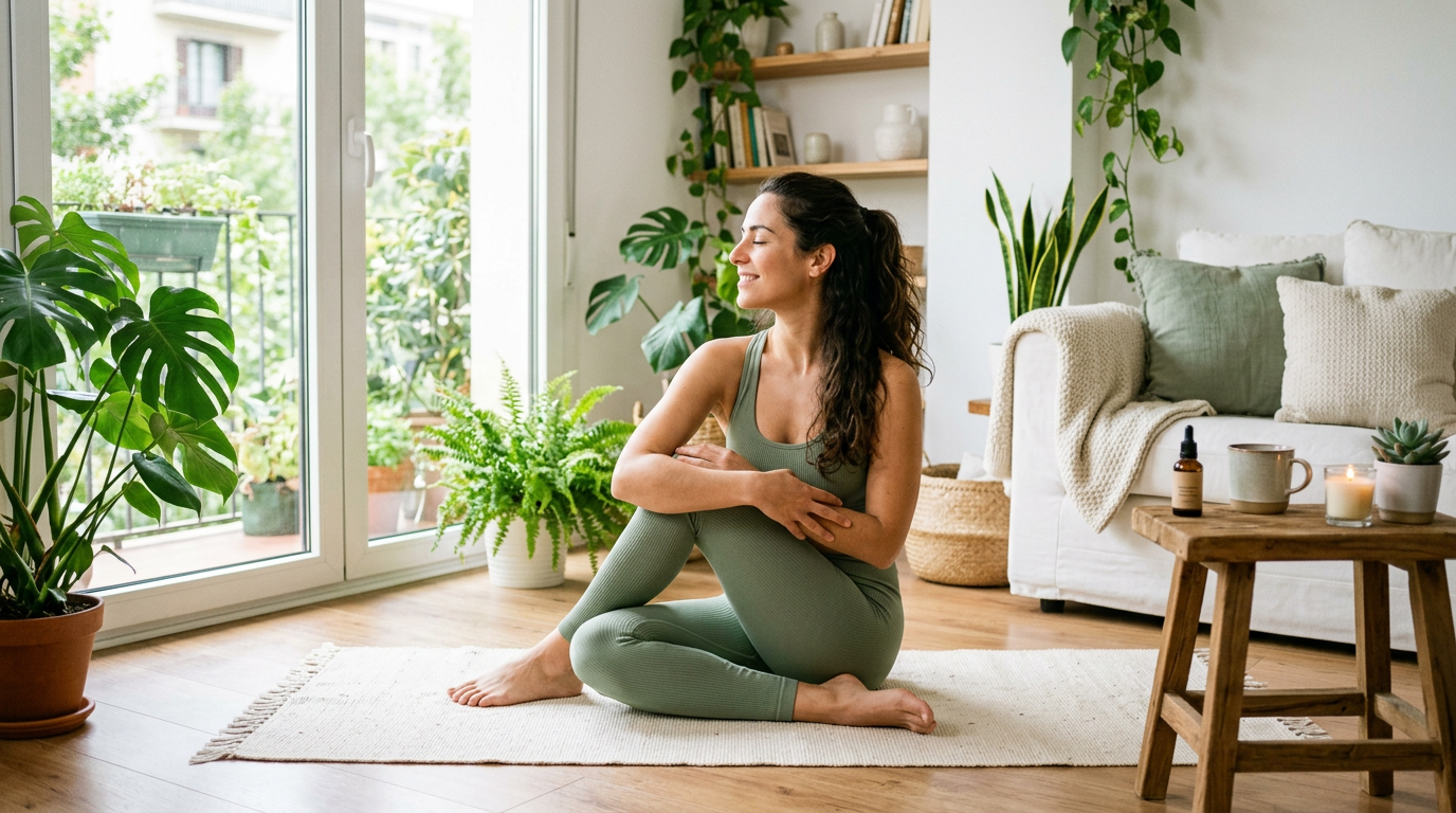 Mujer practicando yoga